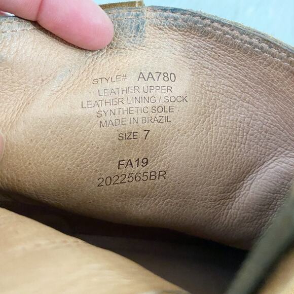 Madewell Tan Suede Western Style Ankle Boots Side Zip Made in Brazil Women's 7 - Picture 9 of 10